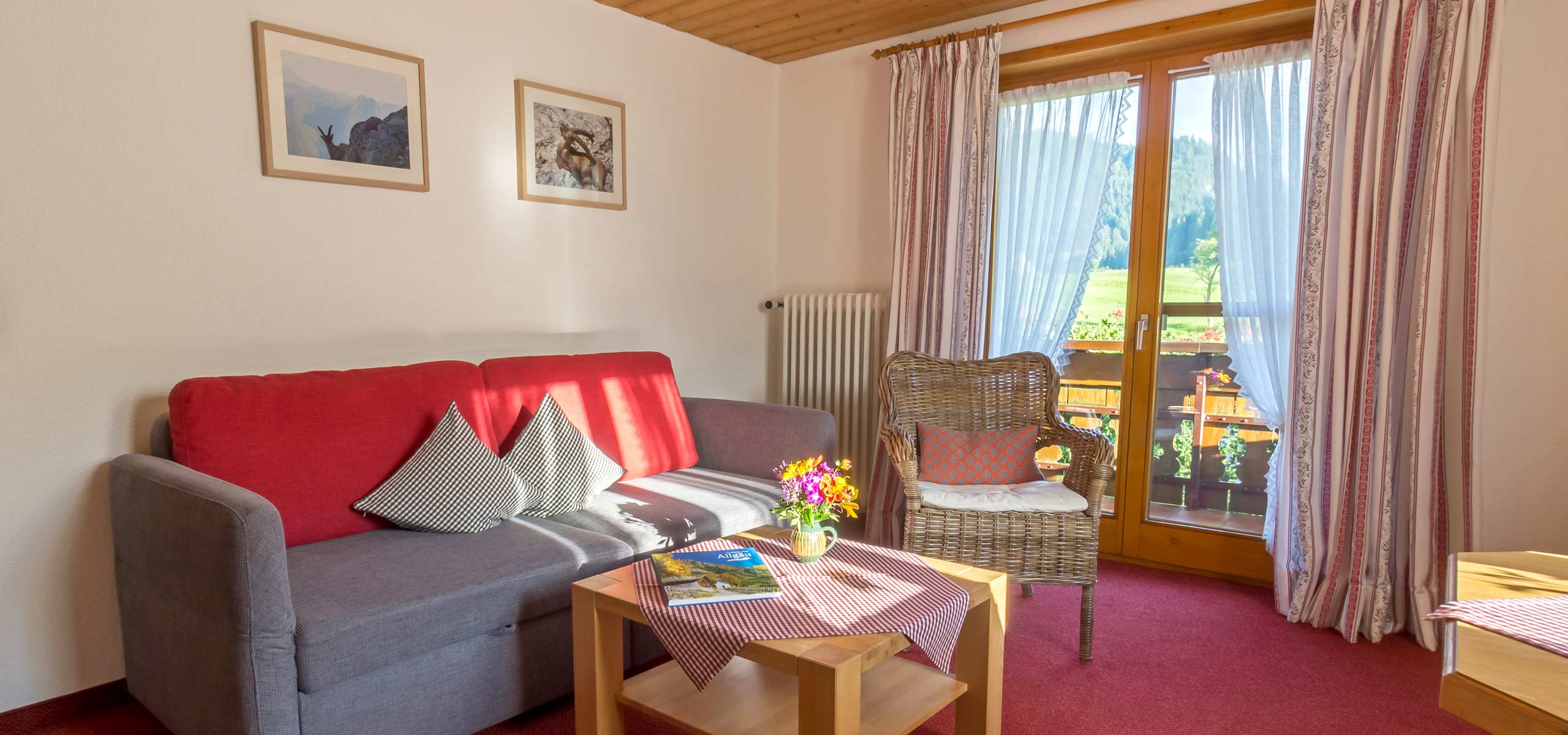 Helles Wohnzimmer mit Balkon Zugang